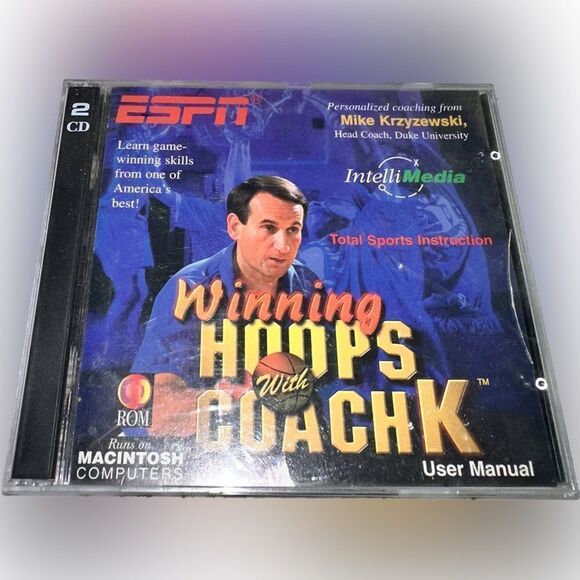 Winning Hoops with Coach K Basketball Sports Instruction User‎ Manual CD-ROM - Picture 1 of 3